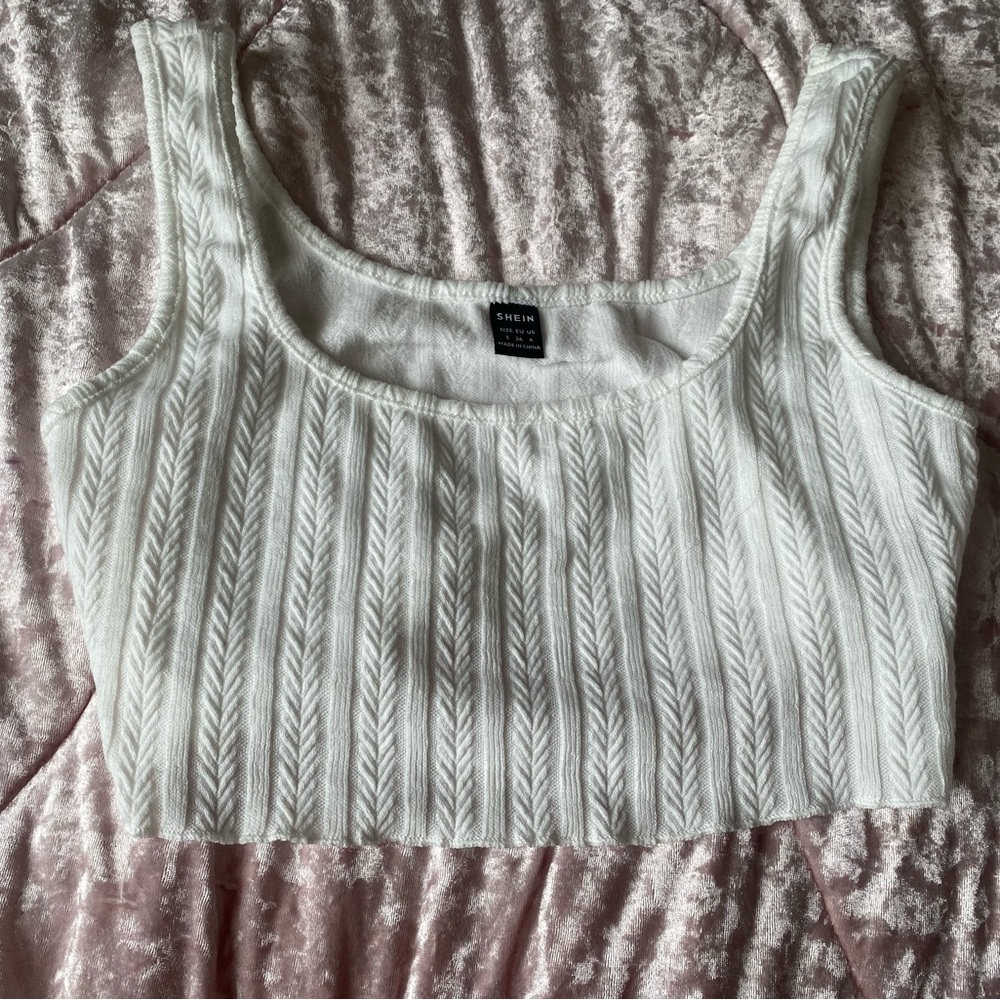 SHEIN White Textured Women's Top